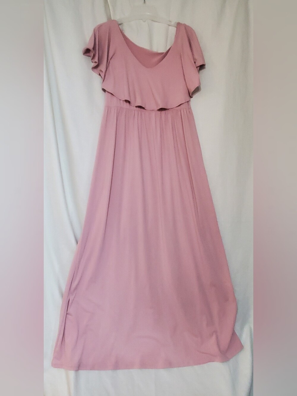 Source Unknown Dusty Pink Ruffle Sleeve Maxi Dress
